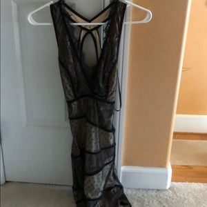 Black and Tan lace mini dress